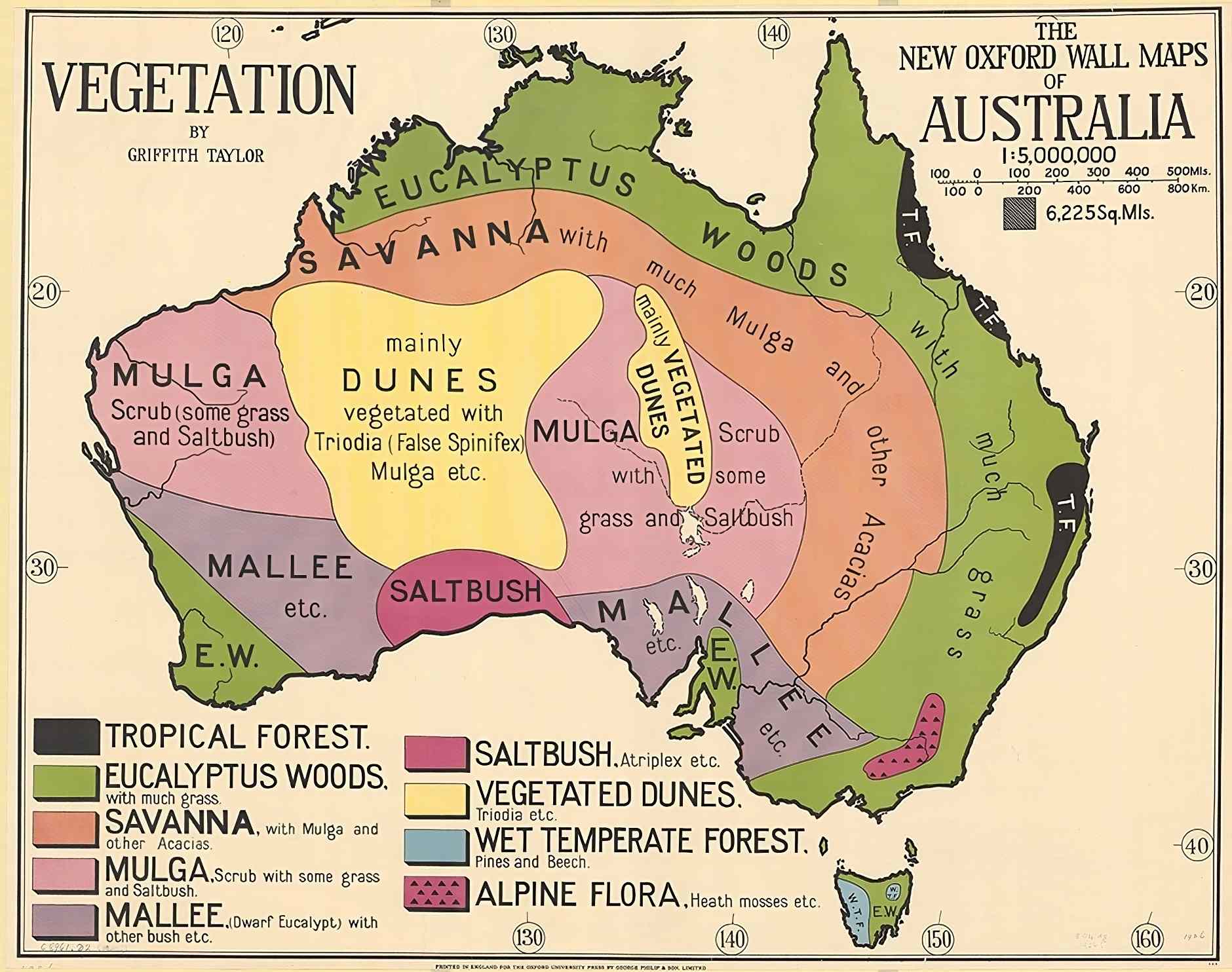 1920s Map of Australia and its Vegetation Zones.