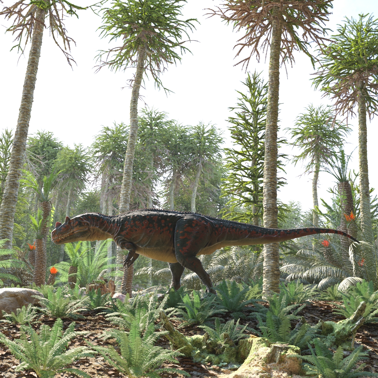 Ceratosaurus in its environment.
