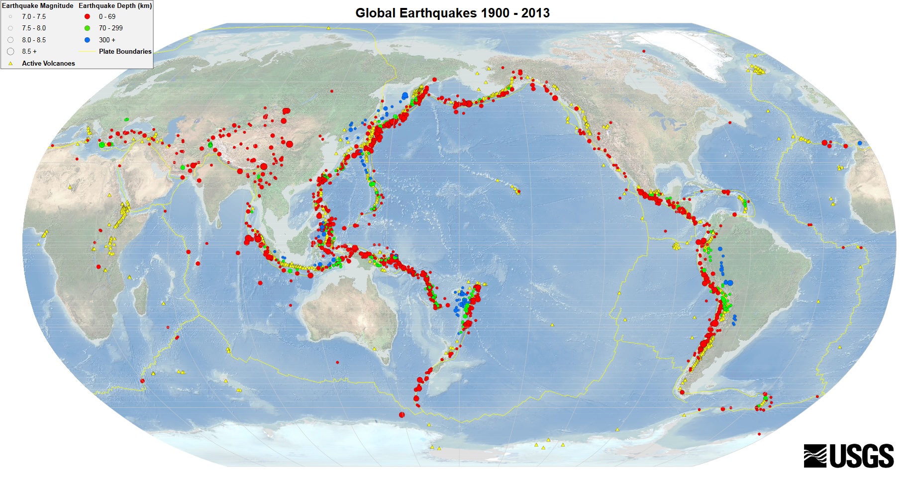 Global earthquakes (1900–2013)
