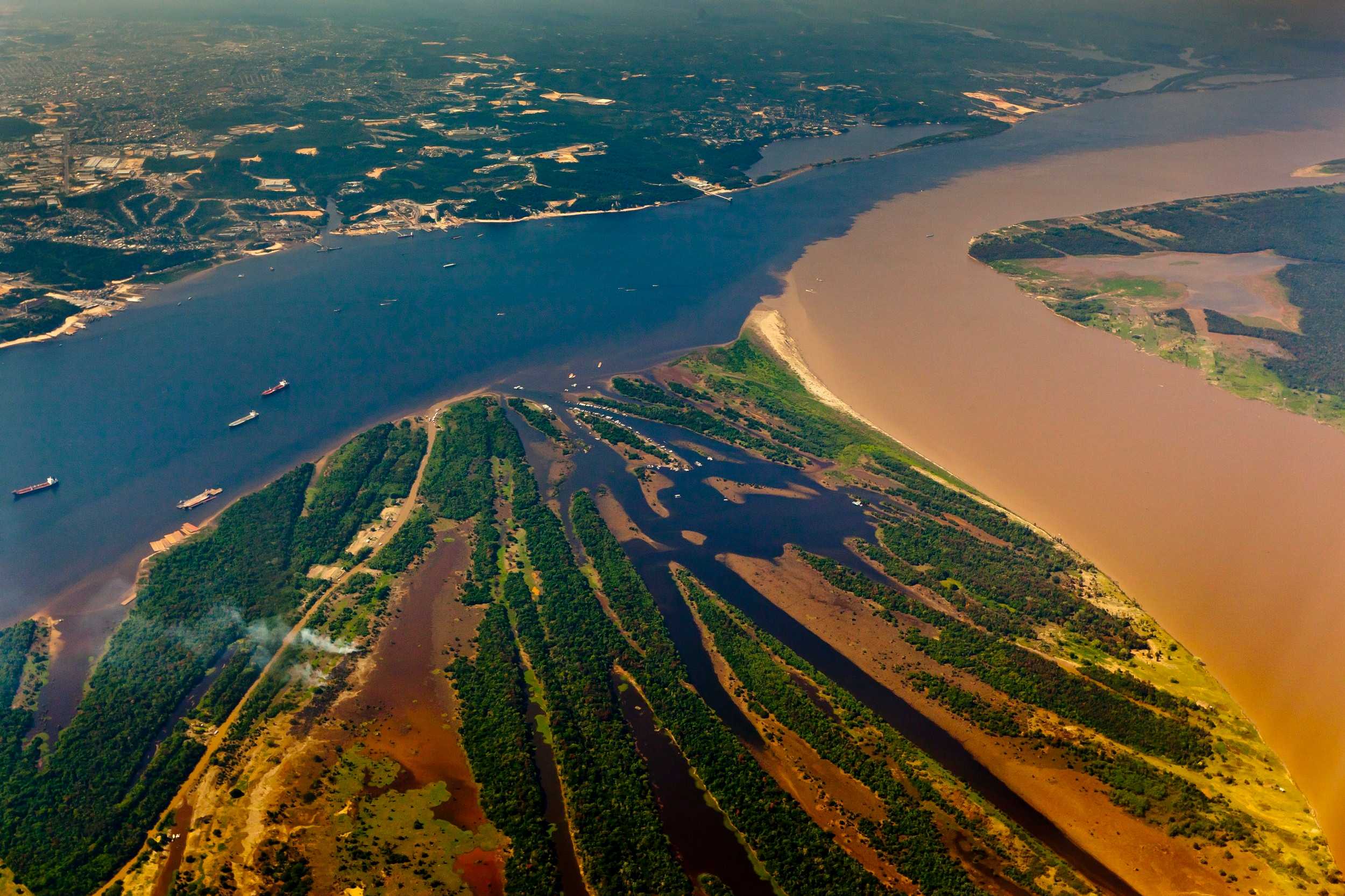 The confluence of the Rio Negro and the Amazon