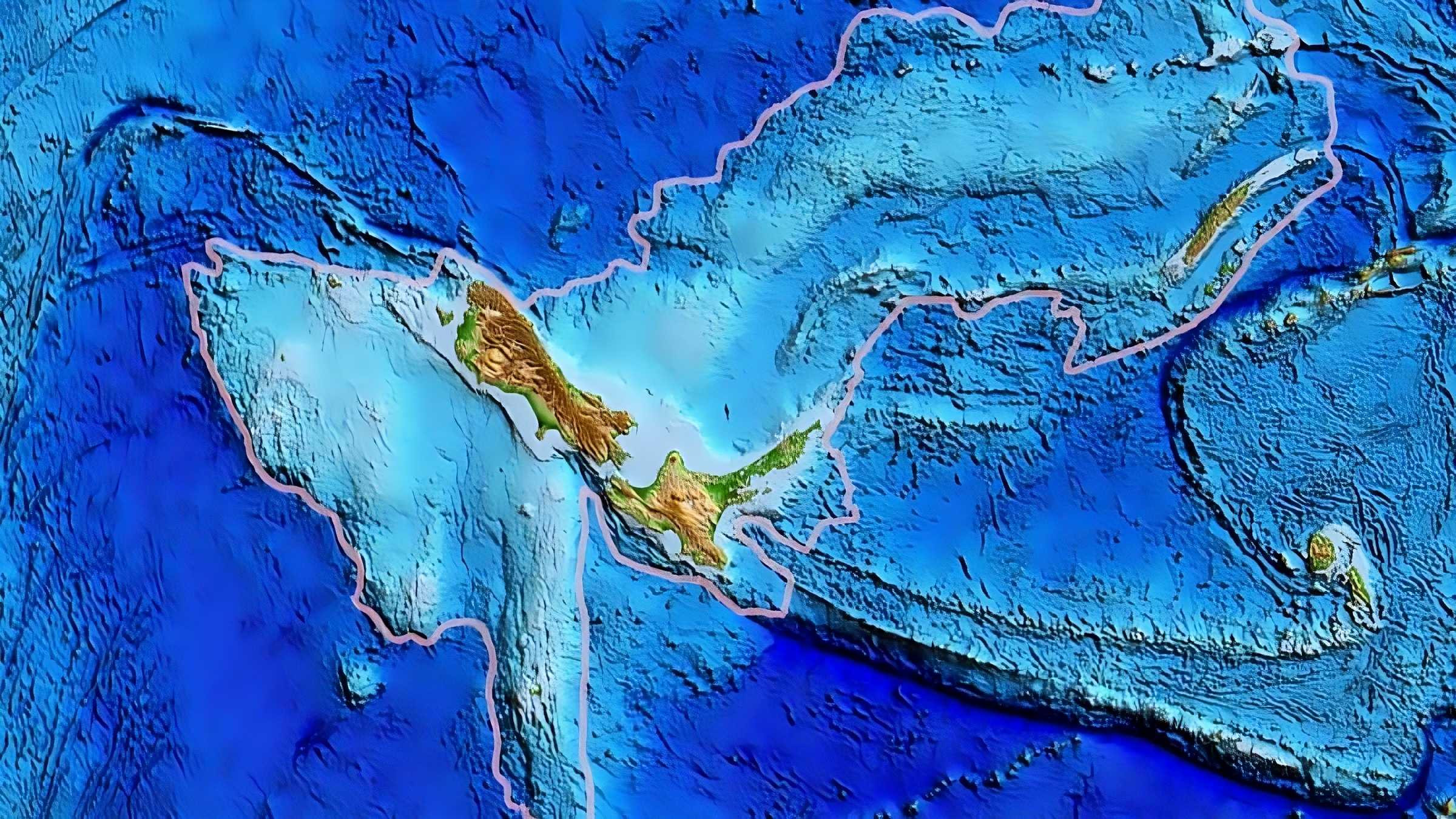 Topography of the continent of Zealandia