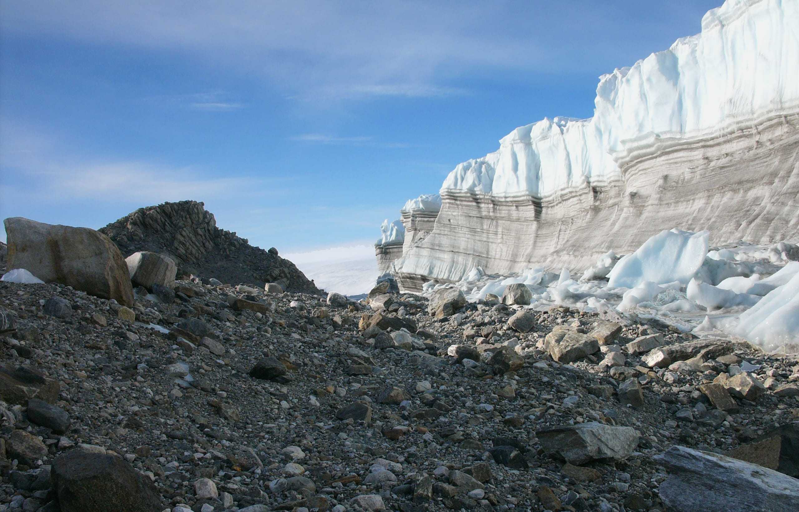 Edge of the Antarctic ice sheet on Mather Island, Prydz Bay, Antarctica.
