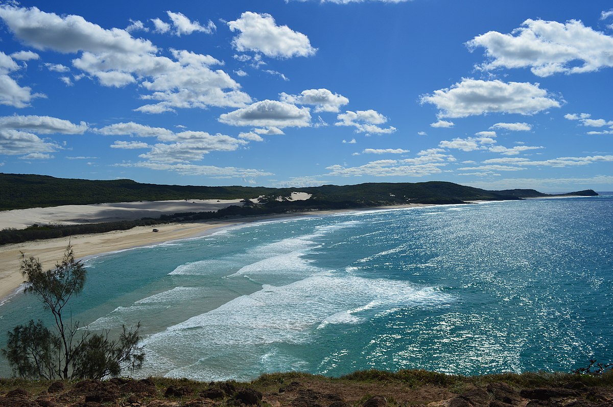 A view of the beach from Indian Head, on Fraser Island in Queensland, Australia.