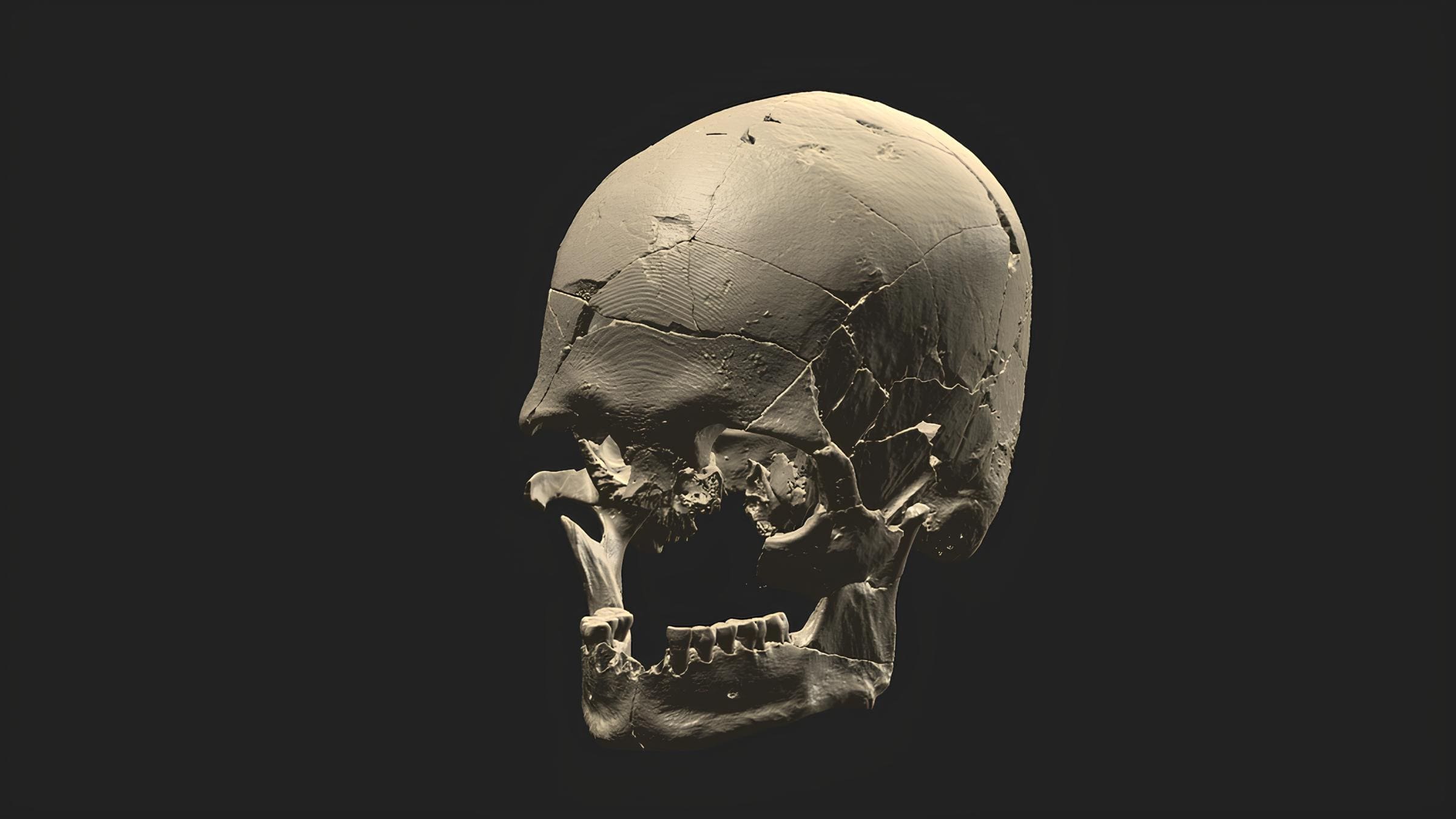 A 3D rendering of Luzio's skull.