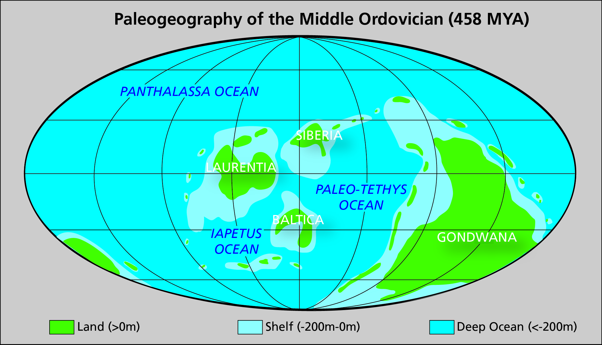 Middle Ordovician period map