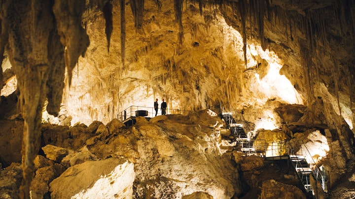 Mammoth Cave with stalactites and stalagmites, Australia, Western Australia.