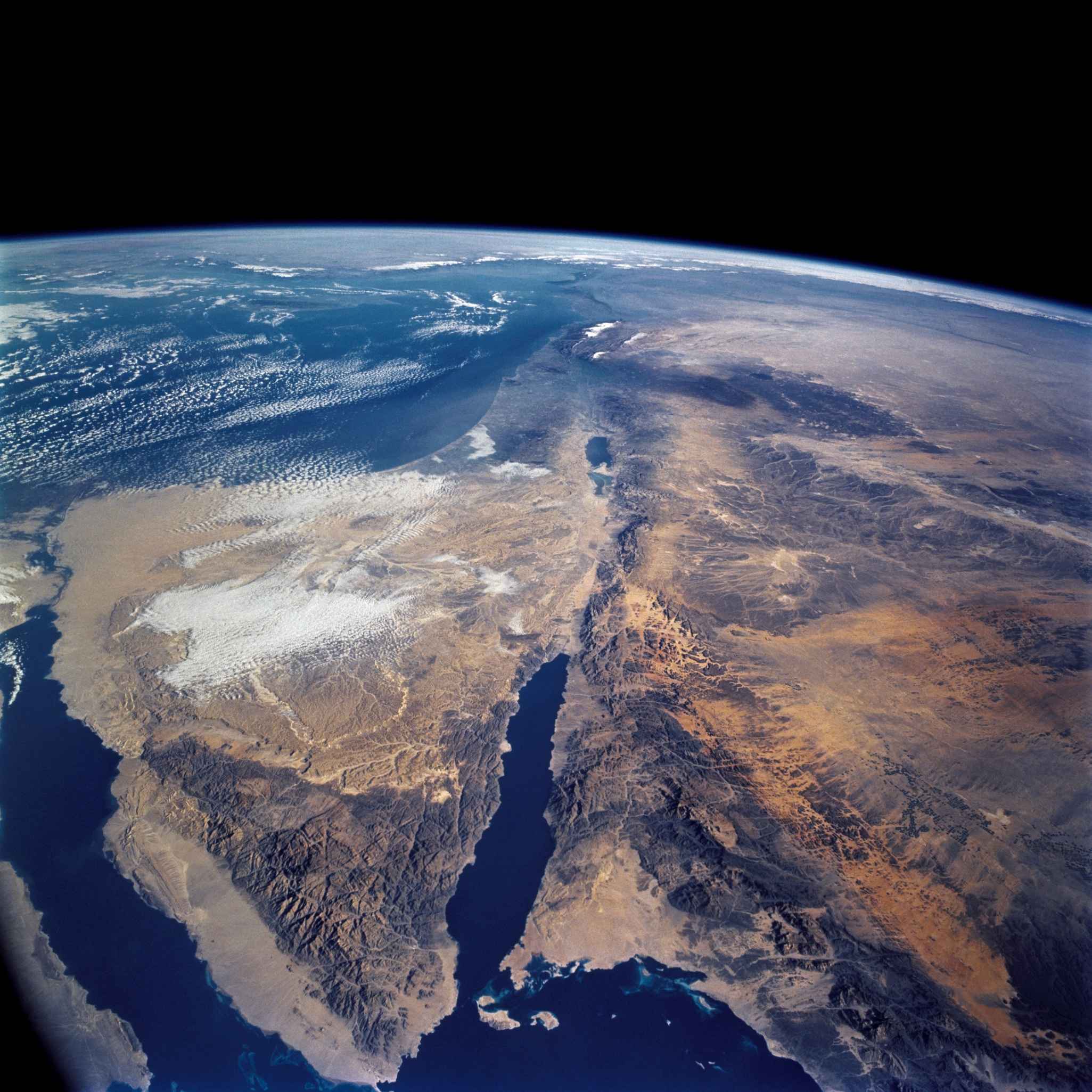 Sinai, Dead Sea, Space Shuttle, March, 2002, NASA, Earth athmosphere, satellite view