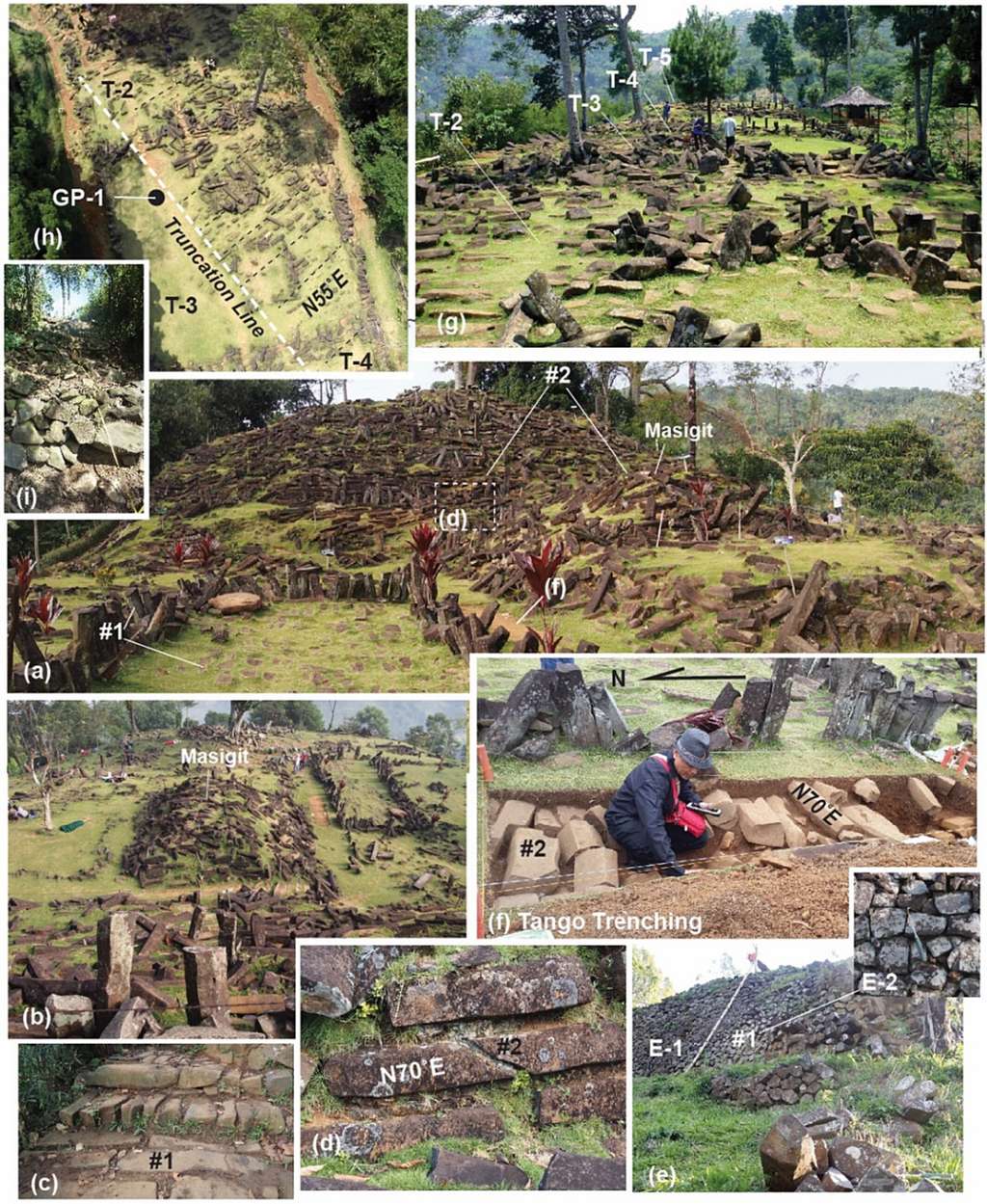 The surface of Gunung Padang is covered in deliberately placed megaliths.
