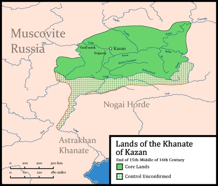 Le Khanat de Kazan vers 1500