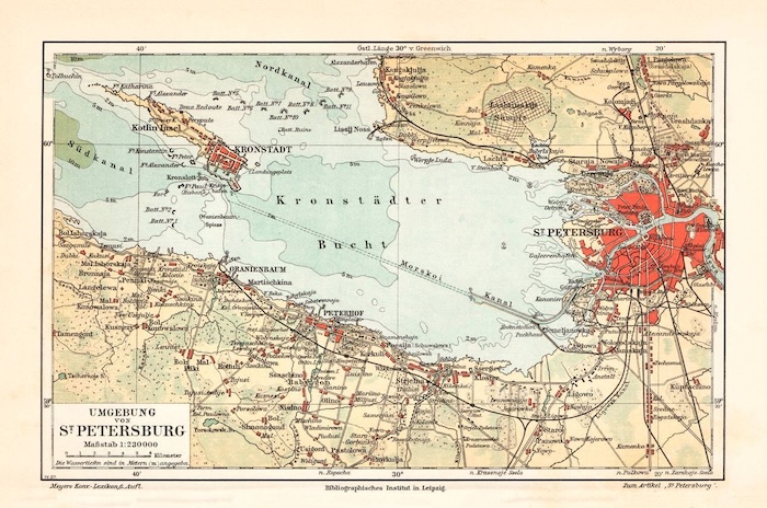 Carte de la baie de Saint-Pétersbourg