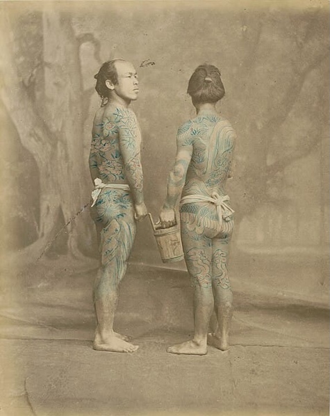 Un exemple précoce de tatouage irezumi, années 1870