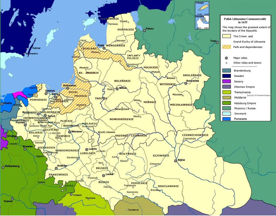 Voïvodies de la république des Deux Nations.